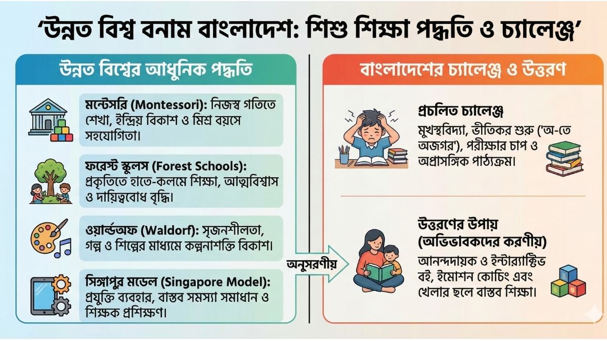 উন্নত বিশ্বে শিশুদের কিভাবে পড়ানো হয়