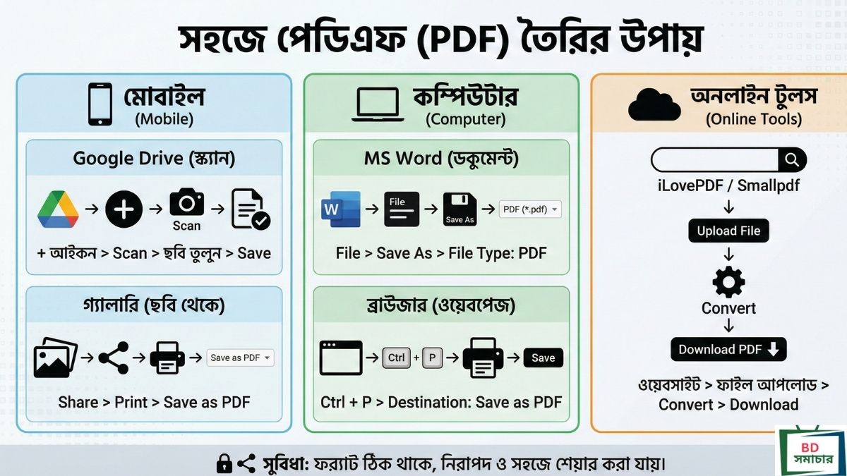 কিভাবে পিডিএফ (PDF) ফাইল তৈরি করতে হয়