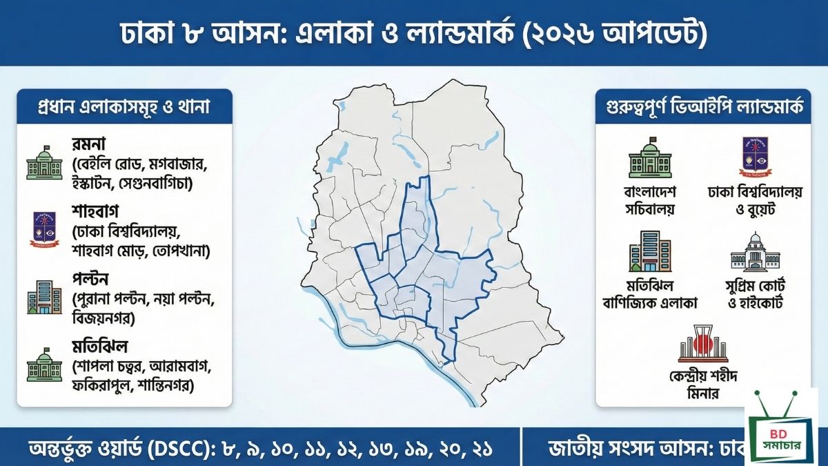ঢাকা ৮ আসন কোন কোন এলাকা নিয়ে গঠিত