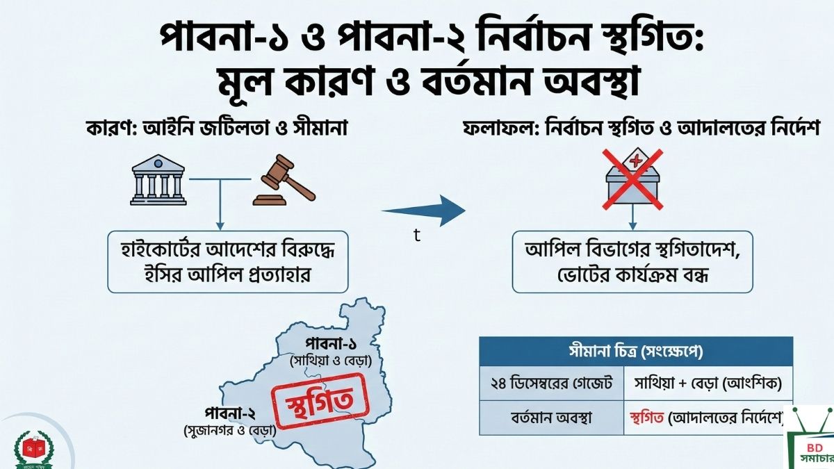 পাবনা-১ ও পাবনা-২ আসনের নির্বাচন স্থগিত