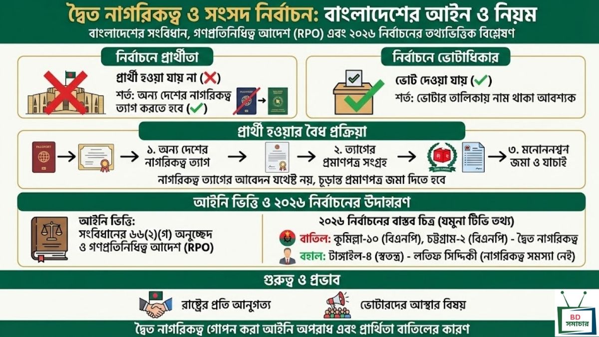 বাংলাদেশে দ্বৈত নাগরিকত্ব ও নির্বাচনী প্রার্থীতা আপনার যা জানা প্রয়োজন (২০২৬ আপডেট)