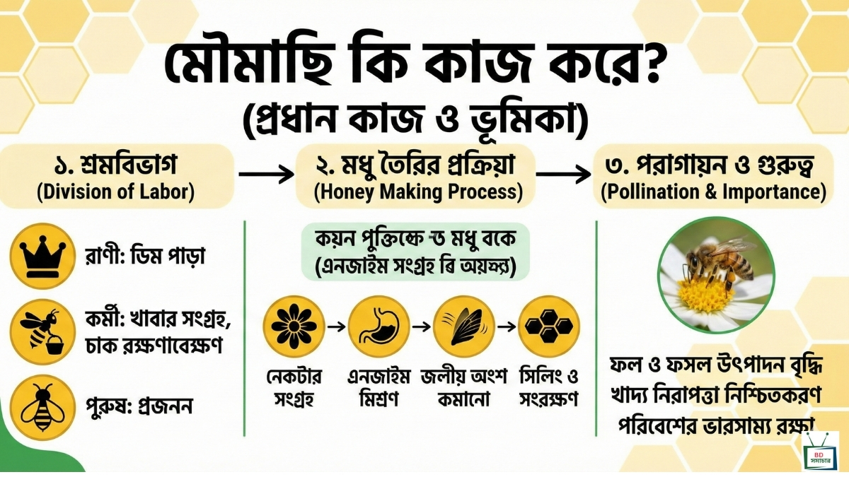 মৌমাছি কি কাজ করে