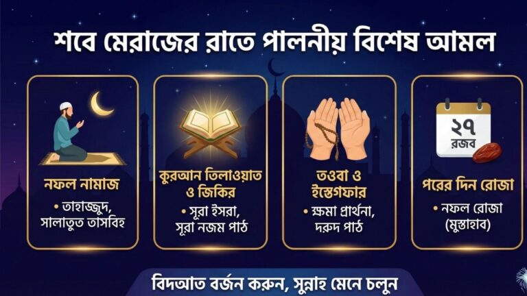 শবে মেরাজের রাতে পালনীয় বিশেষ দোয়া ও আমল