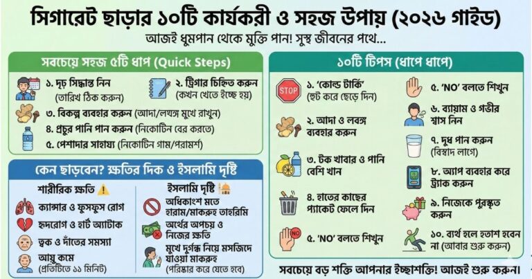 সিগারেট ছাড়ার ১০টি কার্যকরী ও সহজ উপায়