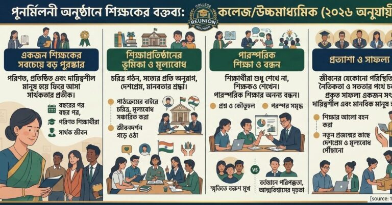 পুনর্মিলনী অনুষ্ঠানে শিক্ষকের বক্তব্য