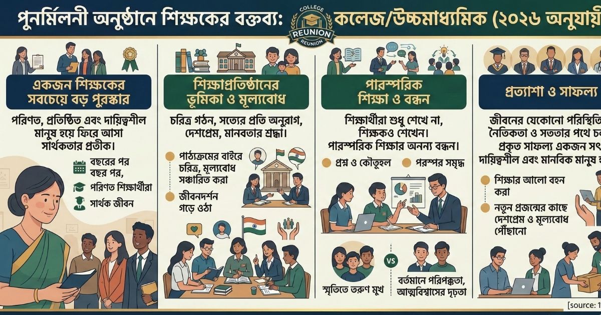 পুনর্মিলনী অনুষ্ঠানে শিক্ষকের বক্তব্য