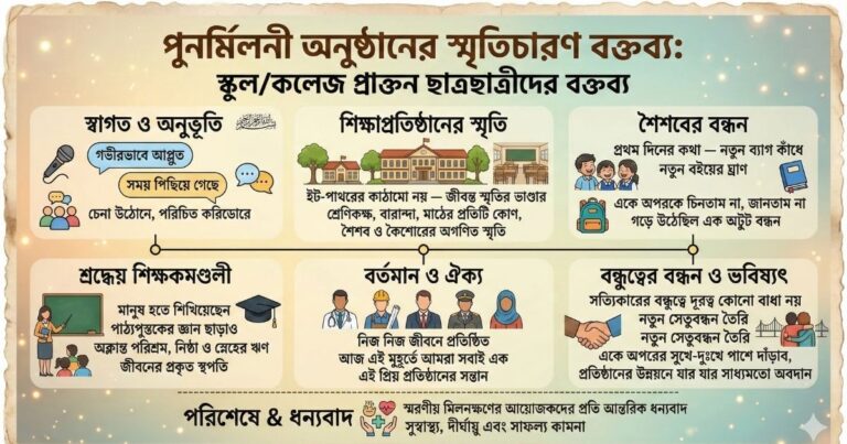 পুনর্মিলনী অনুষ্ঠানের স্মৃতিচারণ বক্তব্য