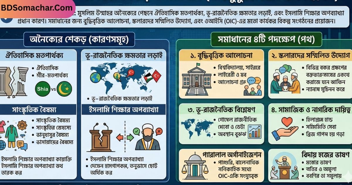 মুসলিম উম্মাহর অনৈক্য কারণ ও সমাধান