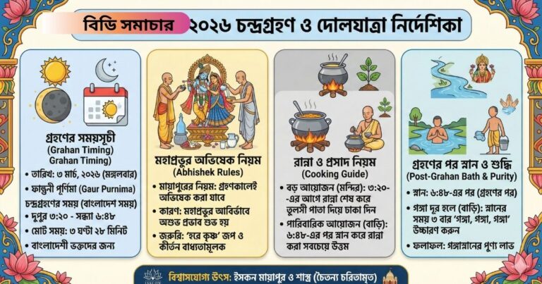৩ মার্চ ২০২৬ চন্দ্রগ্রহণ ও দোলযাত্রা