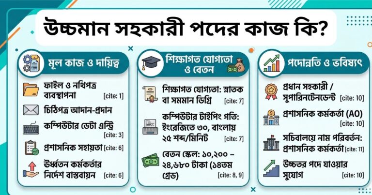 উচ্চমান সহকারী পদের কাজ কি
